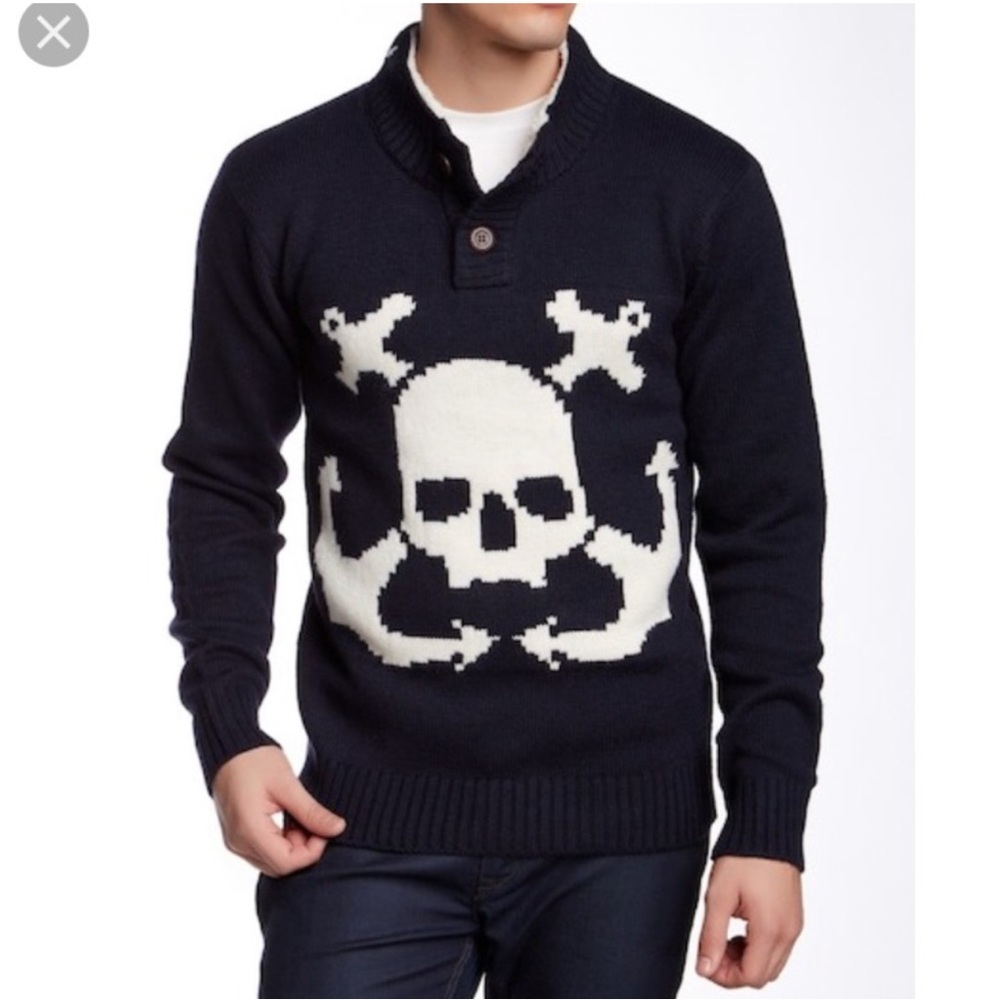 Civil Society skull sweater wool pirate warm fur. B10